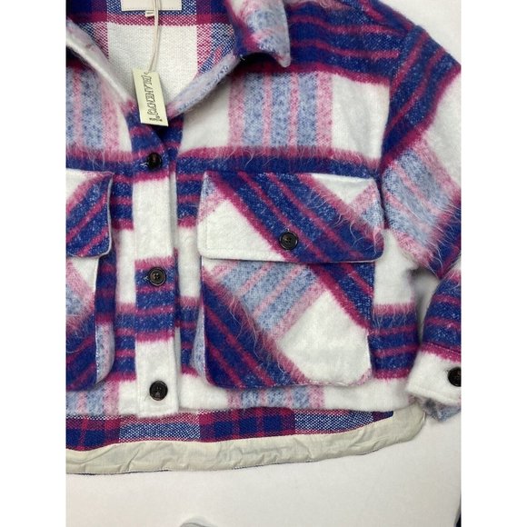 *NWT Blank NYC Jacket Shacket In Prime Time Color Way Plaid Womens Size L $148 - Picture 8 of 12
